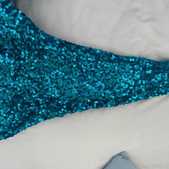 Vintage Turquoise Sequin Dress…Purchased in 1985…. - Picture 6 of 7